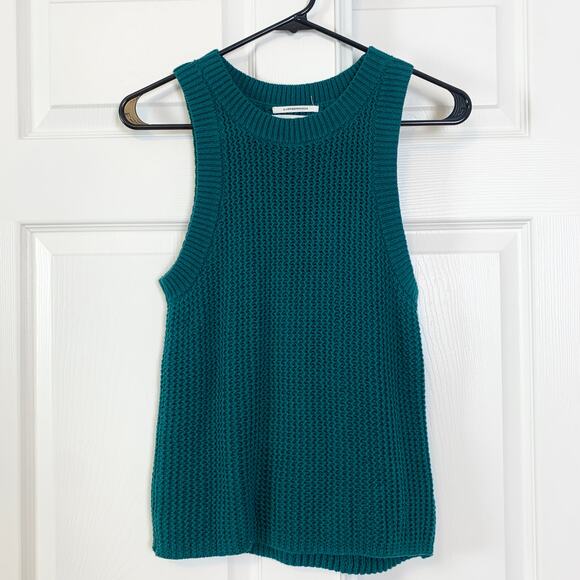 Anthropologie Quinn Sleeveless Knit Texture Sweater Vest Top Tank Turquoise XS - Picture 4 of 7